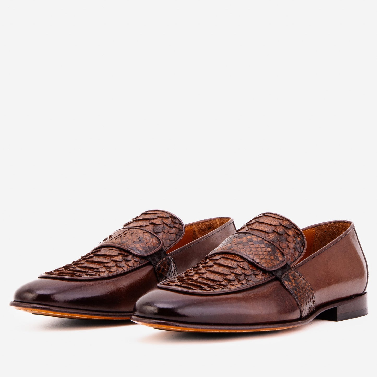 The Dorian Tan Python & Baby Buffalo Leather Loafer Men Shoe