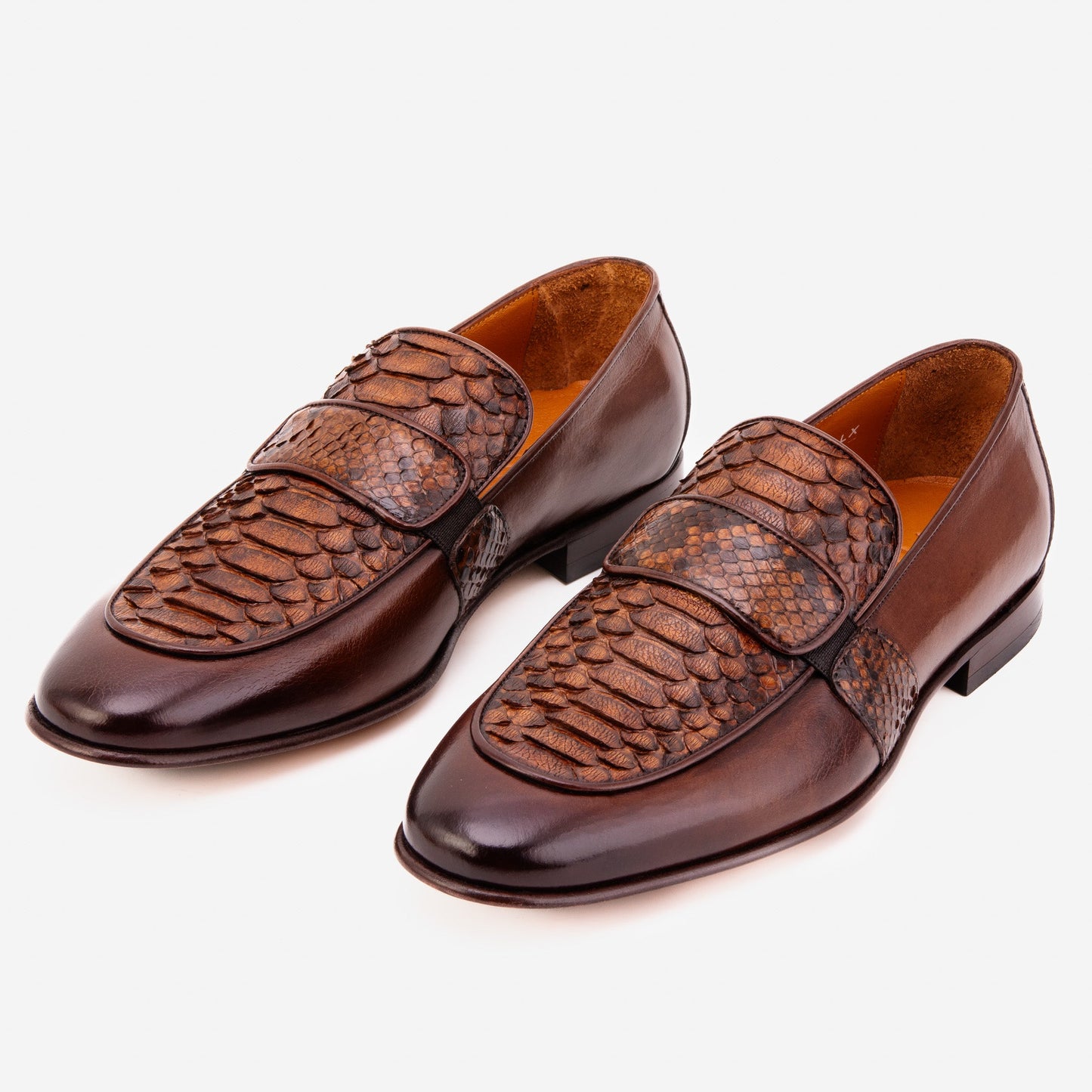 The Dorian Tan Python & Baby Buffalo Leather Loafer Men Shoe