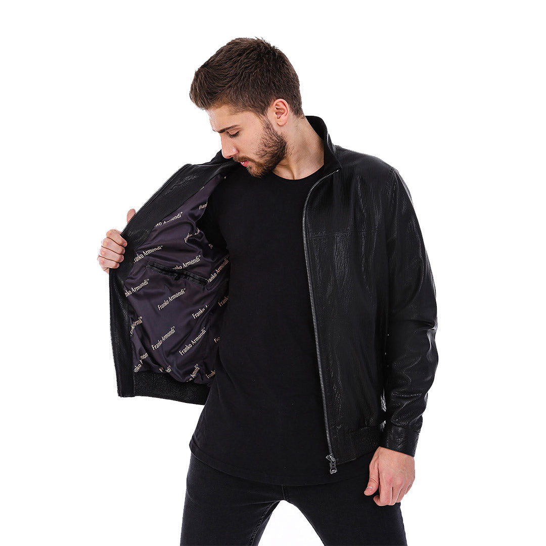 The Barbours Black Leather Men Jacket