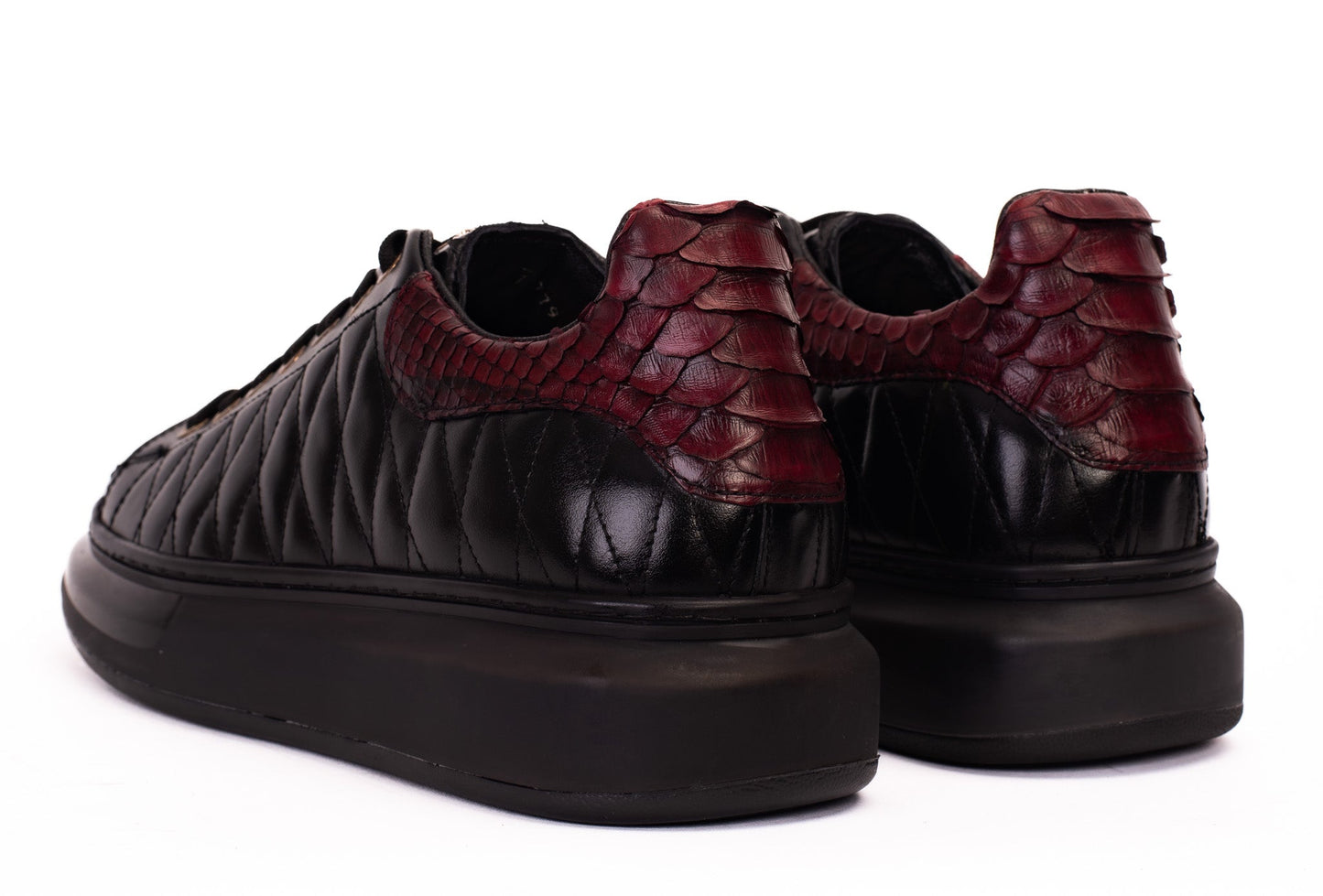 The Adler Pyht Snk Skin Black & Burgundy Men Sneaker