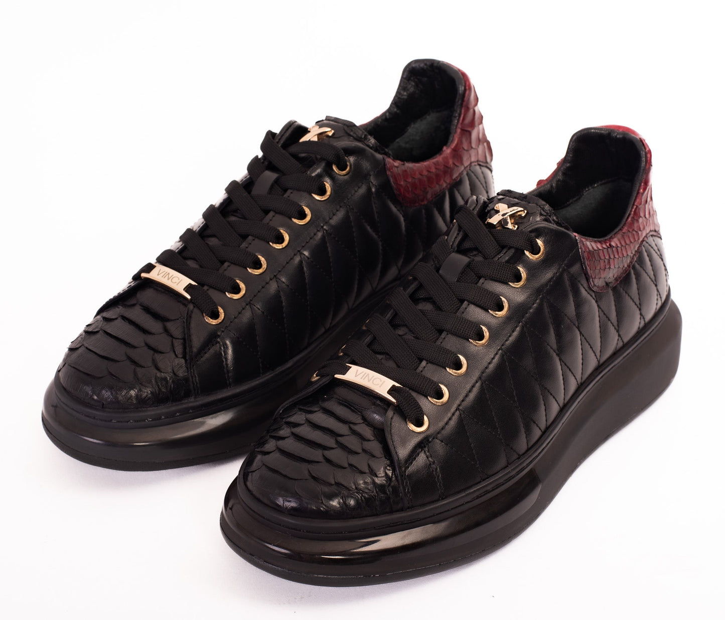 The Adler Pyht Snk Skin Black & Burgundy Men Sneaker