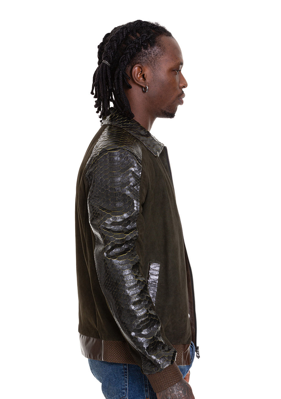The Albendin Green Leather Men Jacket
