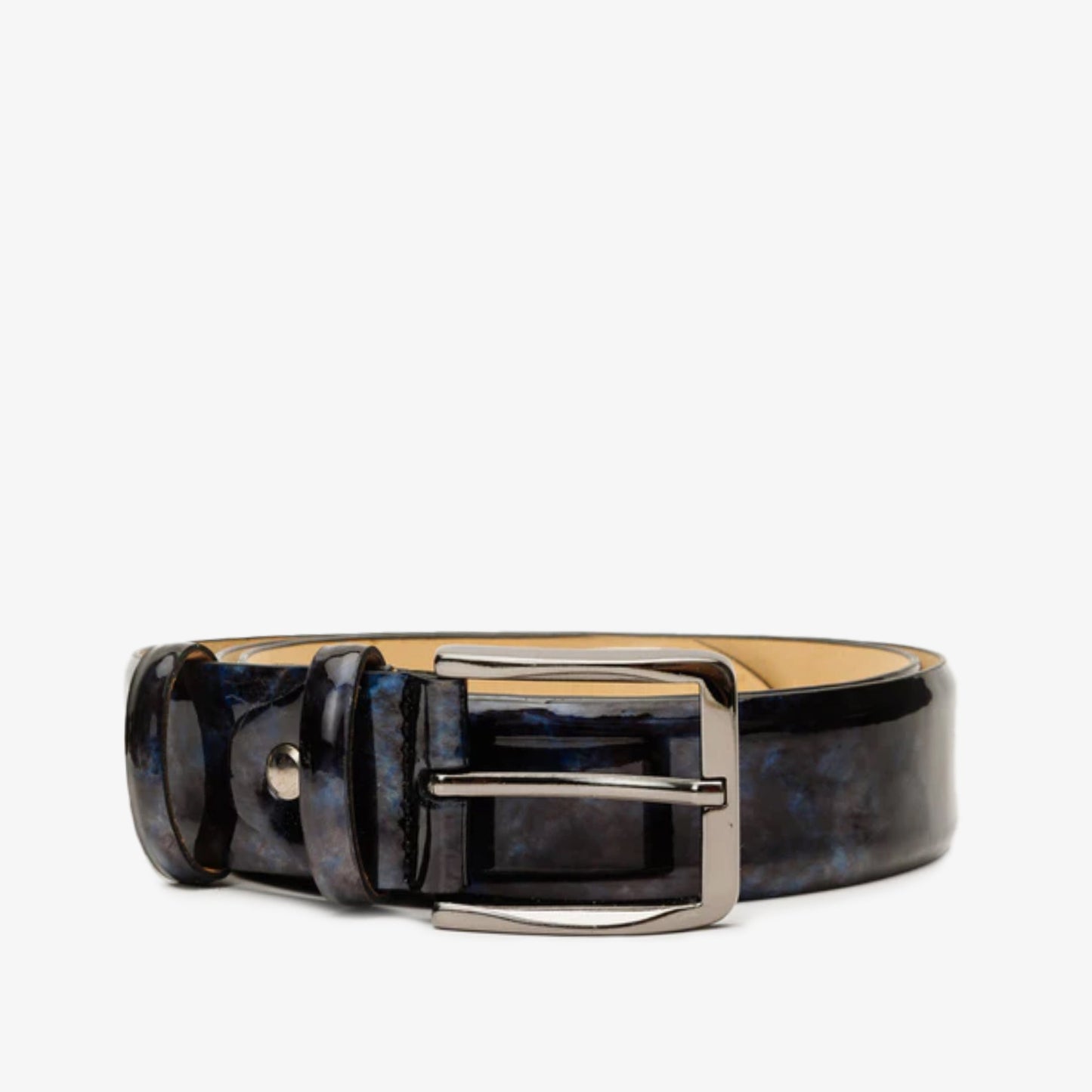 The Meoli Navy Color Calfskin Belt