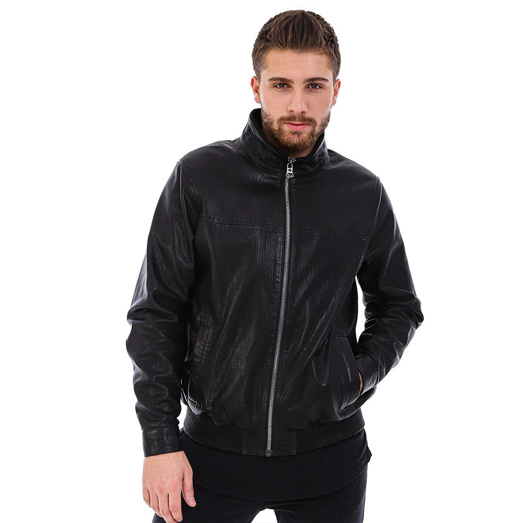The Barbours Black Leather Men Jacket