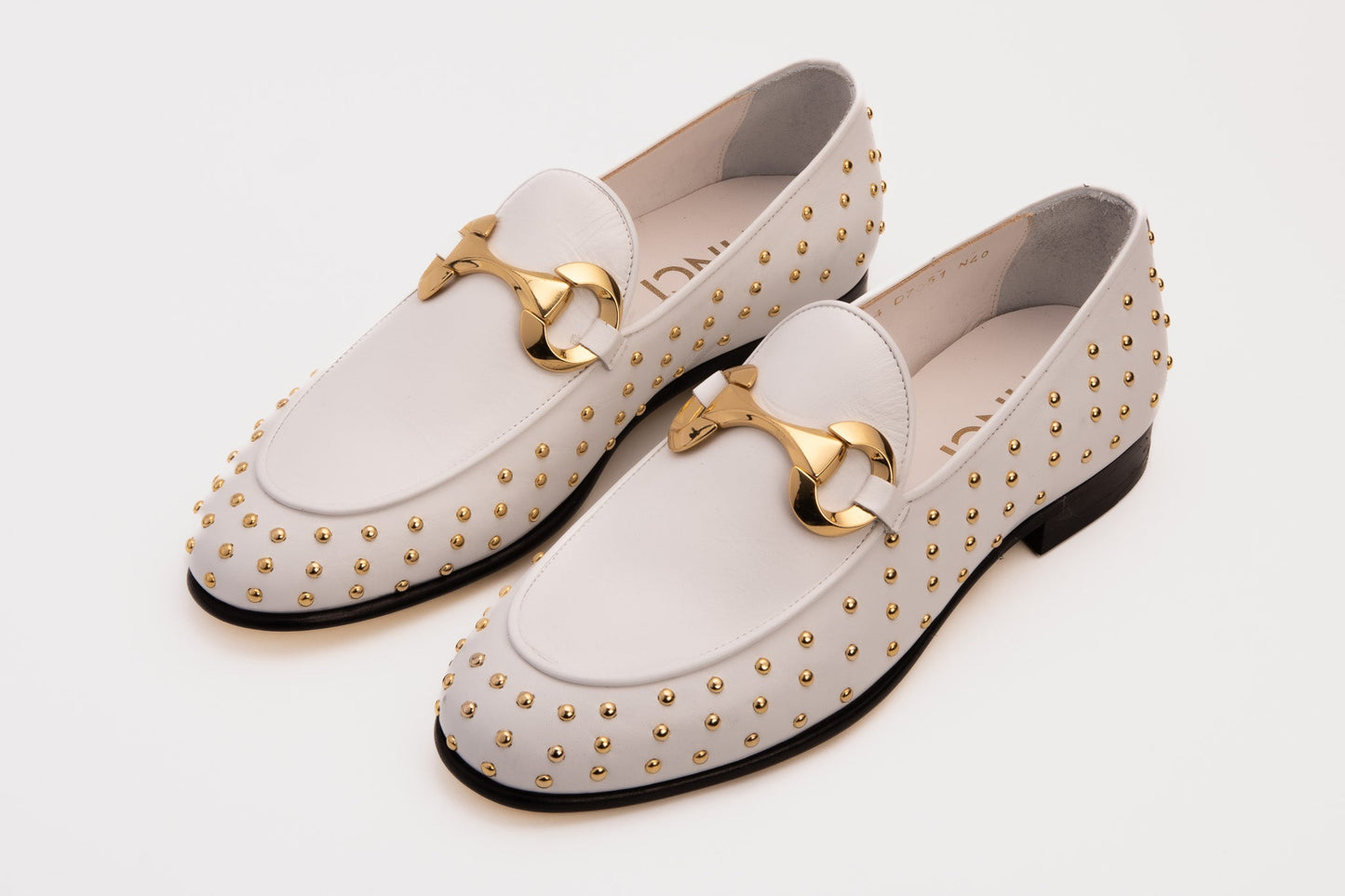 The Jupiter Shoe White Spike Leather Bit Dress Loafer Limited Edition Men Shoe