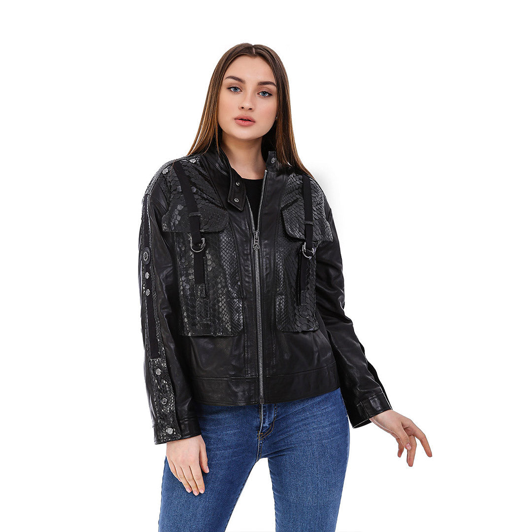 The Farragut Black Leather Women Jacket