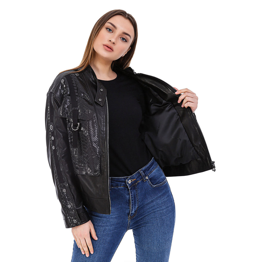 The Farragut Black Leather Women Jacket