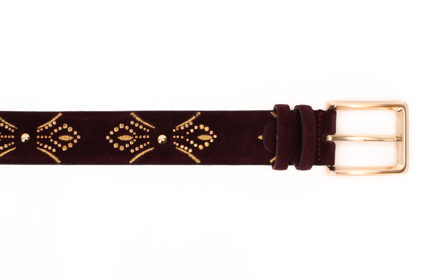 The Lazio Burgundy Suede Leather Belt
