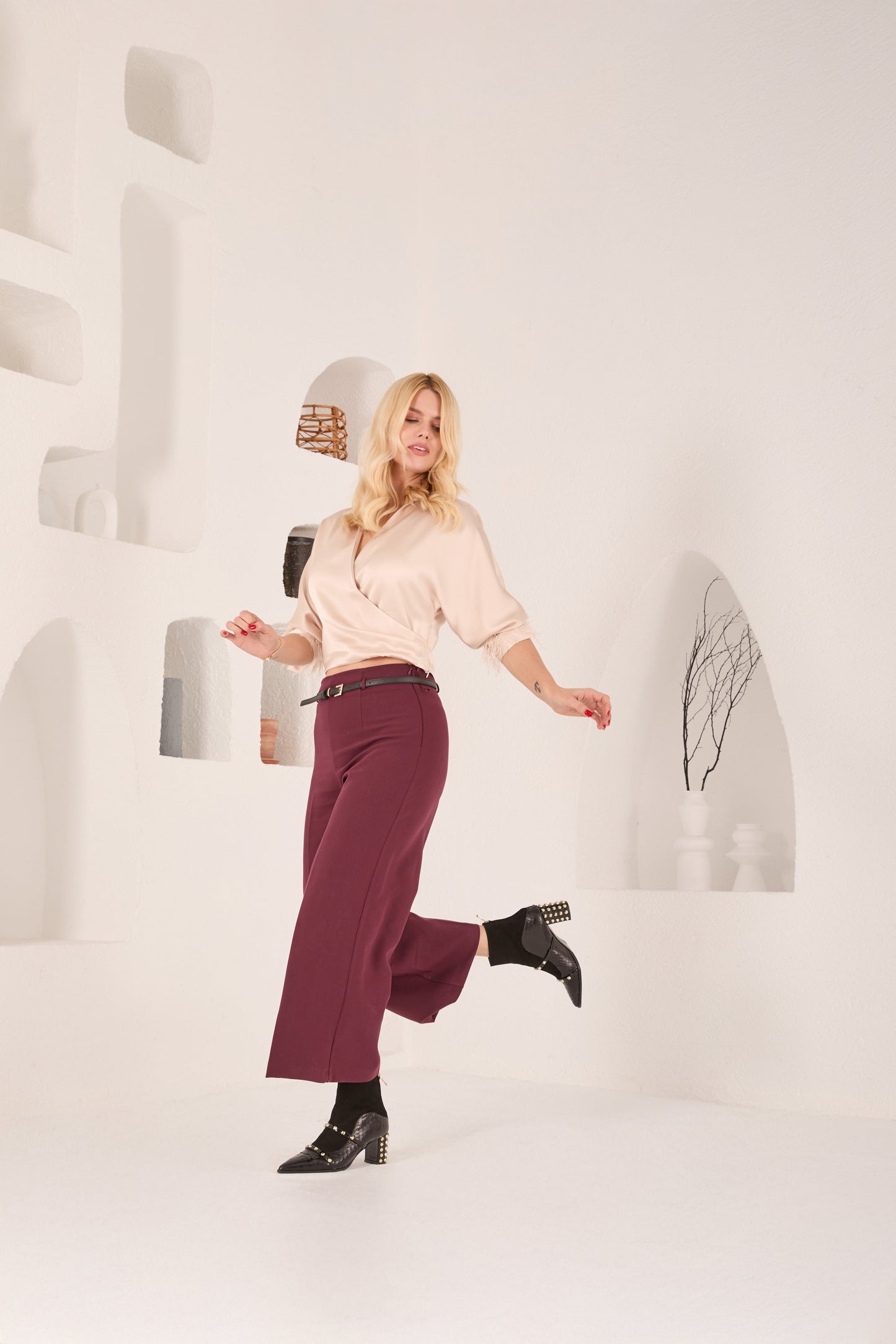 The Valentina Leather Block Heel Women Boot