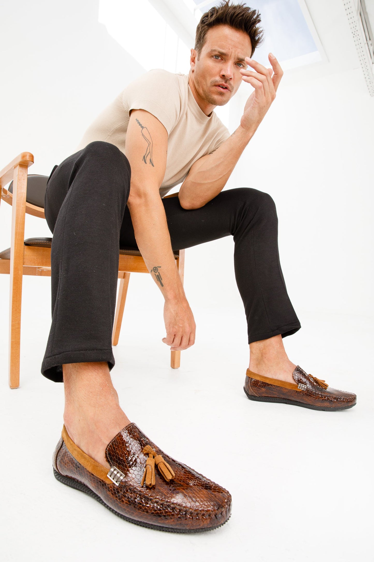 The Cordova Tan Patent Leather Tassel Loafer Men Shoe Final Sale!