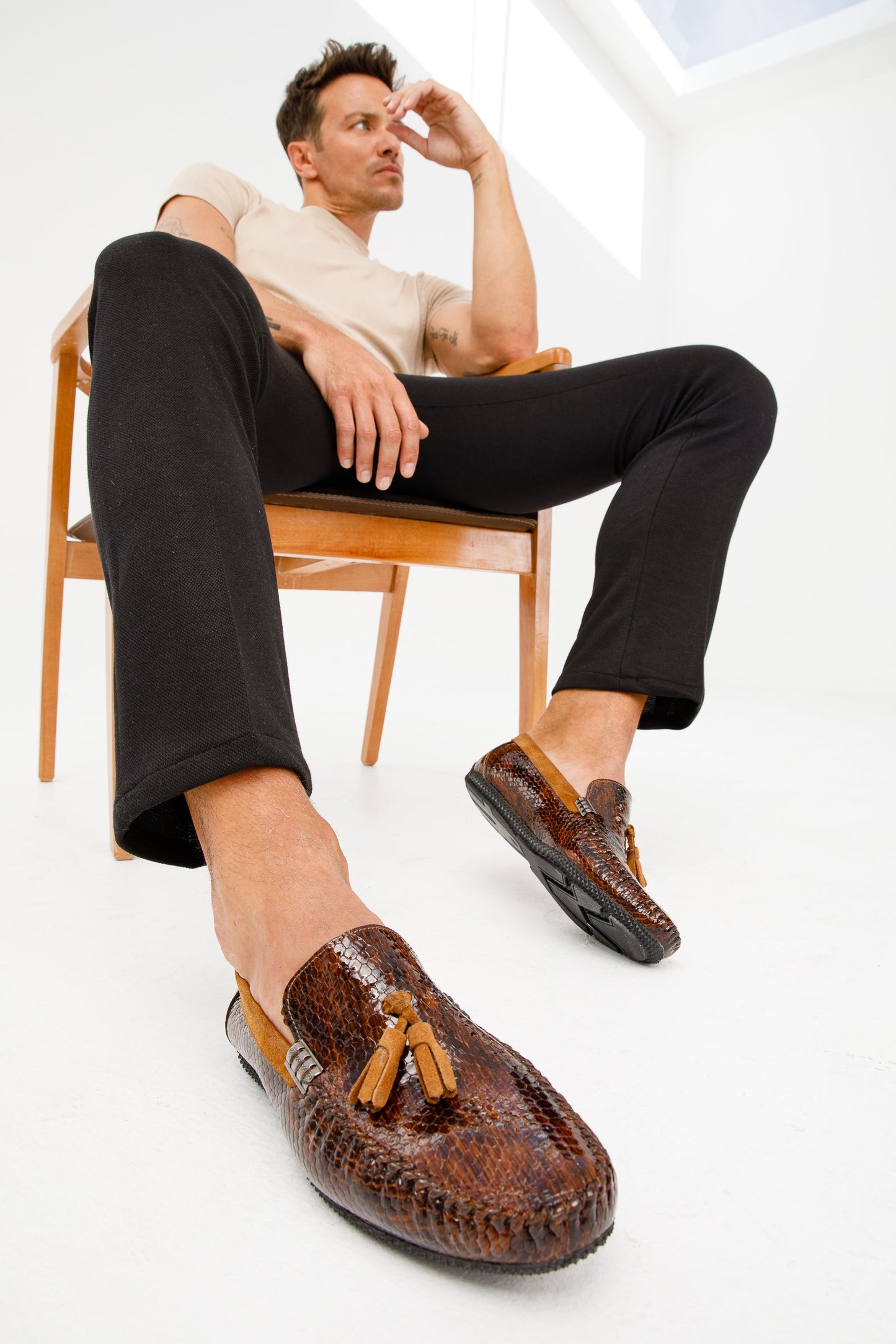 The Cordova Tan Patent Leather Tassel Loafer Men Shoe Final Sale!