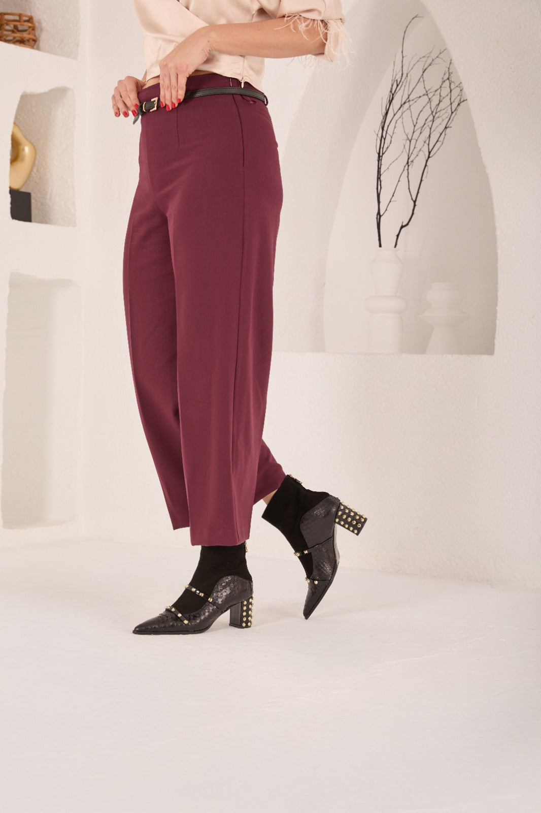 The  Valentina Leather Block Heel Women Boot