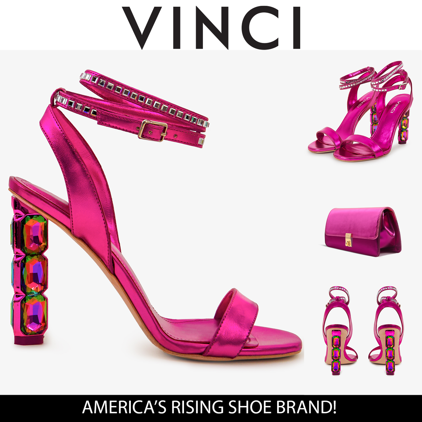 The Torola Fuchsia Stony Heel Leather Women Sandal Final Sale!