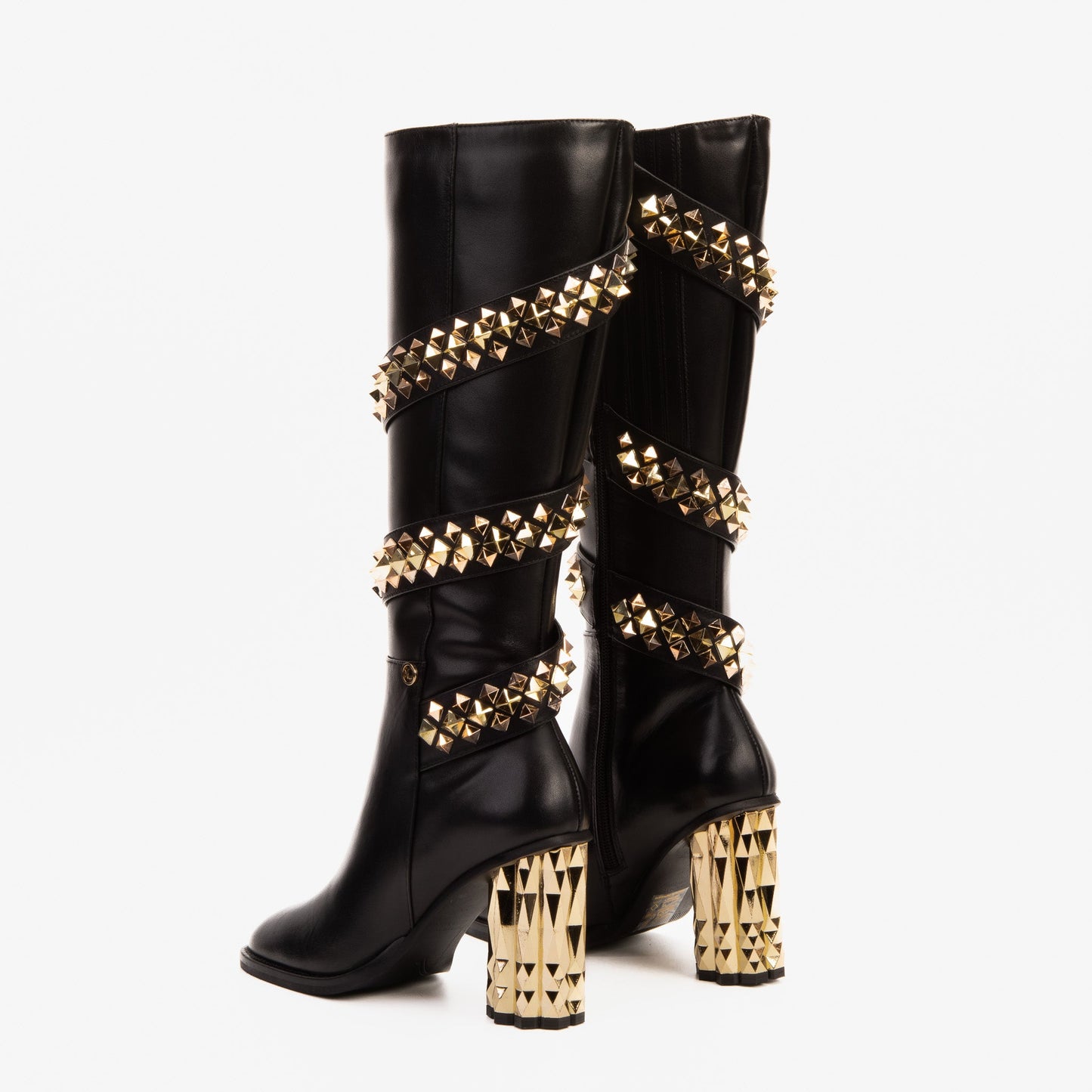 The Gladiator Black Leather Knee High Women Boot